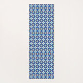 Islamic Blue White Moroccan Geometric Pattern Yogamat (Achterkant)
