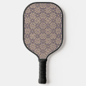 Islamic Blue White Moroccan Geometric Vector Art Pickleball Paddle (Achterkant)