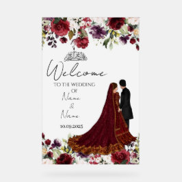 Islamic Floral acryl bruiloft teken Acryl Bord