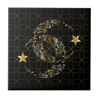 Islamic Floral Moon and Star Tegeltje