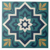 Islamic Floral Tile Pattern Tegeltje (Voorkant)