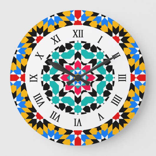 Islamic geometric pattern Wall Clock Grote Klok (Voorkant)
