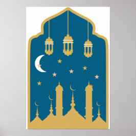 Islamic Nightscape Wall Art Poster