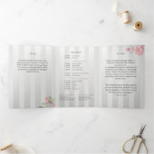Islamic Nikah Wedding | Blush Peony Grey Stripe Drieluik Programma (Binnen)