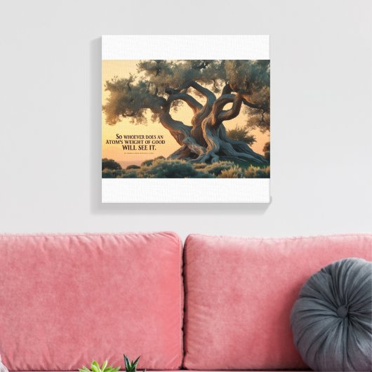 Islamic Wall Art – Olive Tree with Quran Verse . Canvas Afdruk (Insitu (Woonkamer))