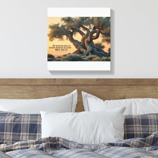 Islamic Wall Art – Olive Tree with Quran Verse . Canvas Afdruk (Insitu (Slaapkamer))