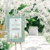 Islamic Wedding Acrylic Sign | Sage Green & Gold