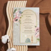 Islamic Wedding Invitation Pink Acrylic Invitation