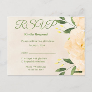 Islamic Wedding RSVP Card | Matching Nikah Invitat Briefkaart
