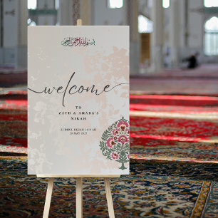 Islamisch Huwelijks Welkomstbord – Portrait Nikah Acryl Bord