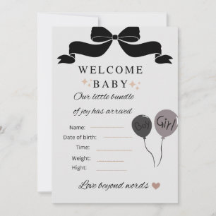 Islamische babyshowerkaart met ballonnen jongen &  kaart