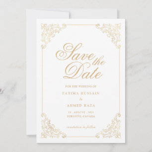 Islamische witte Save The Date-aankondigingskaart Date