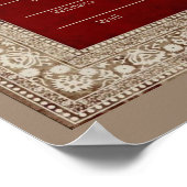 Islamitisch Elegant Rood en goud Nikkah certificaa Poster (Hoek)