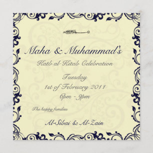 Islamitisch huwelijk Katb Kitab verloving uitnodig Kaart