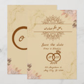 Islamitisch huwelijk save the date (Voorkant / Achterkant)