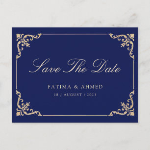 Islamitisch Moslim Blauw Save The Date Aankondigingskaart