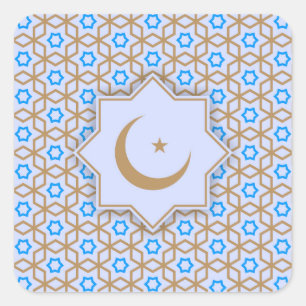 islamitisch religieus geometrisch decoratiepatroon vierkante sticker