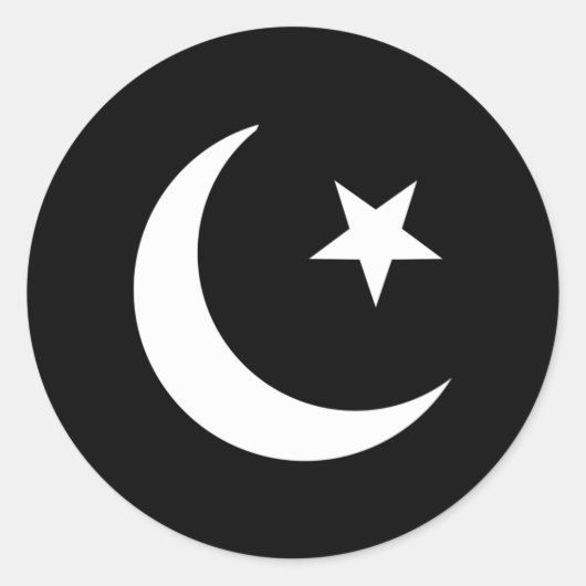 Islamitisch symbool ronde sticker (Voorkant)