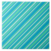 Islamitisch turquoise, aqua en wit gestreept patro tegeltje (Voorkant)