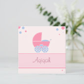 Islamitische Aqiqa uitnodiging bismillah baby (Staand voorkant)