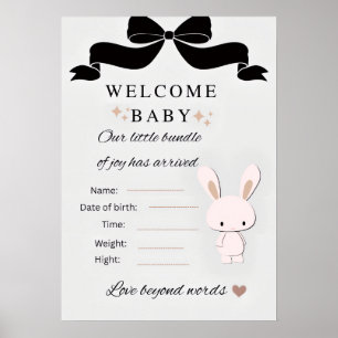 Islamitische baby shower poster – Welkom baby meis
