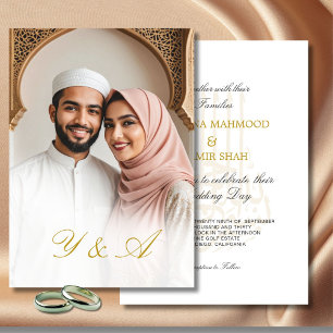 Islamitische Bismillah foto Elegant bruiloft Kaart