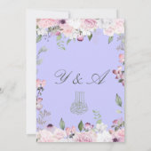 Islamitische Bismillah Paars Floral Stylish Weddin Kaart (Achterkant)