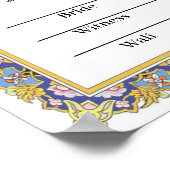 Islamitische bloemengrens Nikkah certificaat Poster (Hoek)