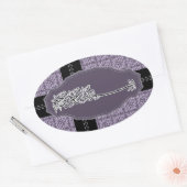 Islamitische damast Bismillah Basmallah paarse Ovale Sticker (Envelop)