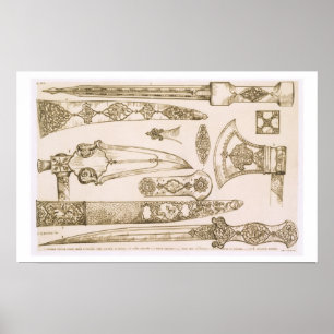 Islamitische en Moorige design voor mesmessen, van Poster