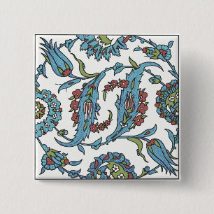Islamitische Floral Ceramic Tile #1Square Button