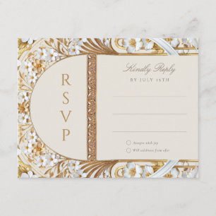 Islamitische Floral Elegance RSVP-kaart Informatiekaartje