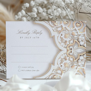 Islamitische Floral Elegance RSVP-kaart Informatiekaartje