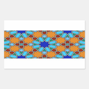 Islamitische geometrische patroonsticker rechthoekige sticker
