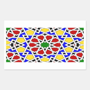 Islamitische geometrische patroonsticker rechthoekige sticker