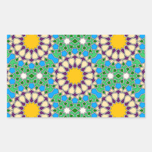 Islamitische geometrische patroonsticker rechthoekige sticker