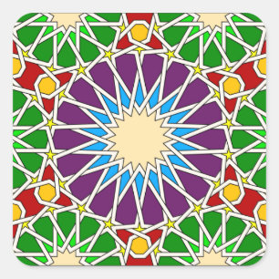 Islamitische geometrische patroonsticker vierkante sticker