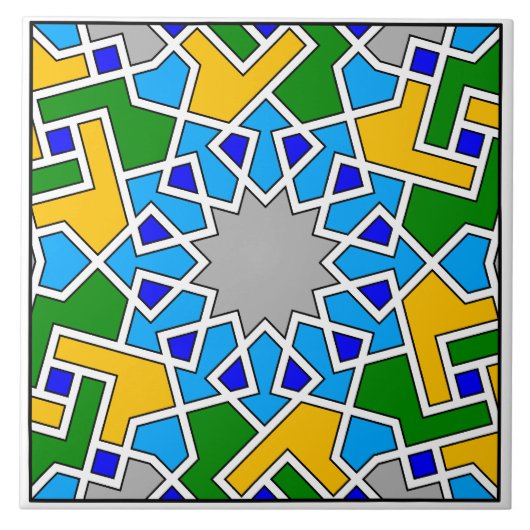 Islamitische geometrische patroontegel tegeltje (Voorkant)