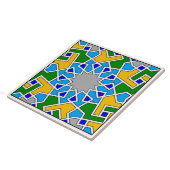 Islamitische geometrische patroontegel tegeltje (Zijkant)