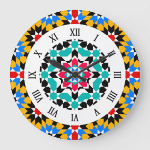 Islamitische geometrische patroonwandklok grote klok