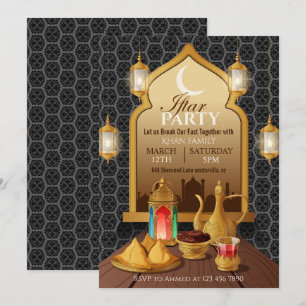 Islamitische Gouden Boog, Lantaarns & Eten Iftar F Kaart