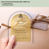 Islamitische Gouden Sierlijke Nikah Walima Moslim Acryl Uitnodigingen