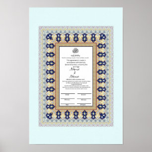 Islamitische grenspatronen Nikkah certificaat Poster