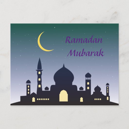 Islamitische Halve Maan Ramadan Kareem Typografisc Briefkaart (Voorkant)