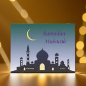 Islamitische Halve Maan Ramadan Kareem Typografisc Briefkaart