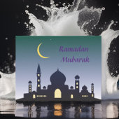 Islamitische Halve Maan Ramadan Kareem Typografisc Briefkaart