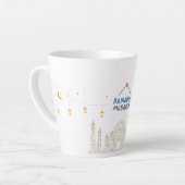 Islamitische Halve Maan Ramadan Kareem Typografisc Latte Mok (Linkerhoek)