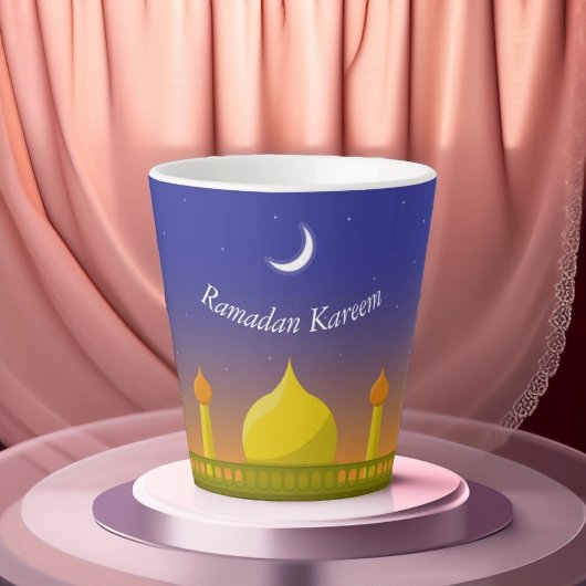 Islamitische Halve Maan Ramadan Kareem Typografisc Latte Mok