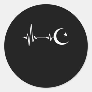 Islamitische islam Heartbeat Islamitische Allah Me Ronde Sticker