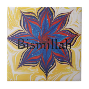 Islamitische keramische tegel, klein (4,25 x 4,25 tegeltje
